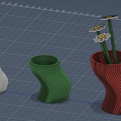 Bộ Bình & Chậu Gân Lượn Sóng Hiện Đại (+ Hoa Cúc Daisy)