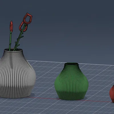 Bộ Vase & Planter Giọt Nước Gân Nổi Hiện Đại (+ Hoa Hồng Low-Poly!)