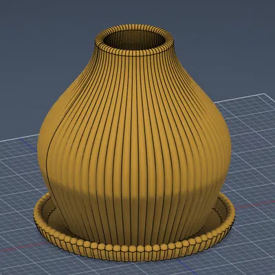 Bộ Vase & Planter Giọt Nước Gân Nổi Hiện Đại (+ Hoa Hồng Low-Poly!)