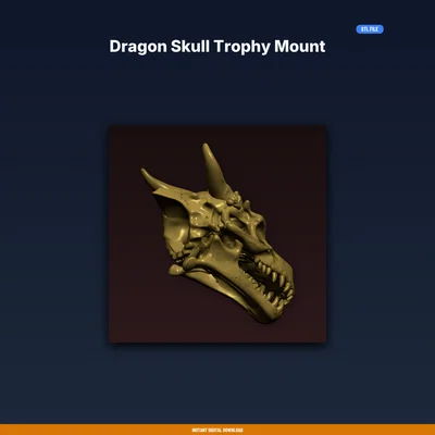 Giá Treo Cúp Sọ Rồng (Dragon Skull Trophy Mount) – File STL In 3D