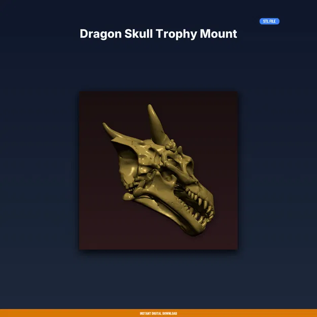Giá Treo Cúp Sọ Rồng (Dragon Skull Trophy Mount) - File STL In 3D - Image 1