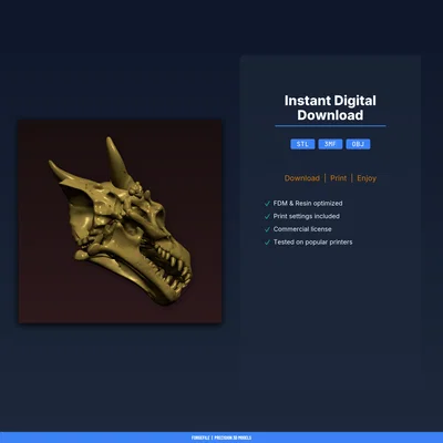 Giá Treo Cúp Sọ Rồng (Dragon Skull Trophy Mount) – File STL In 3D