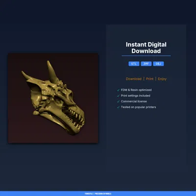 Giá Treo Cúp Sọ Rồng (Dragon Skull Trophy Mount) - File STL In 3D