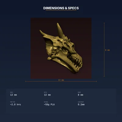 Giá Treo Cúp Sọ Rồng (Dragon Skull Trophy Mount) – File STL In 3D