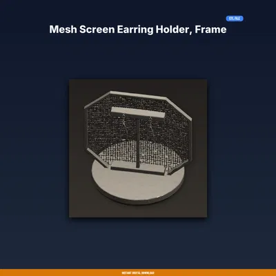 Giá Treo Bông Tai Lưới Dạng Khung Để Bàn (Stud & Dangle) - File STL In 3D