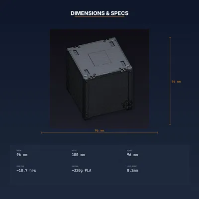 Hộp Dự Án Điện Tử Cỡ Lớn, Cutouts Tùy Biến, Nắp Vặn Vít - File STL In 3D