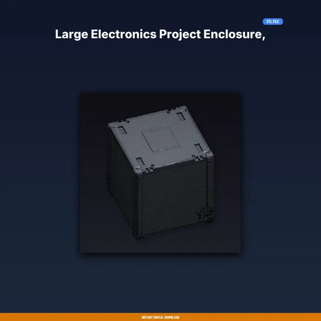 Hộp Dự Án Điện Tử Cỡ Lớn, Cutouts Tùy Biến, Nắp Vặn Vít - File STL In 3D - Image 1