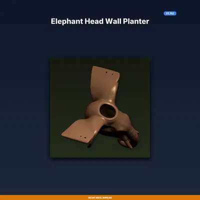 Chậu Treo Tường Đầu Voi (Elephant Head Wall Planter) - File STL In 3D