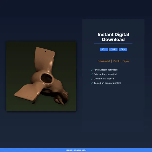 Chậu Treo Tường Đầu Voi (Elephant Head Wall Planter) - File STL In 3D - Image 2