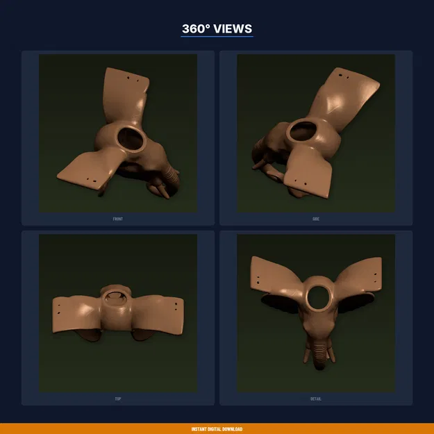 Chậu Treo Tường Đầu Voi (Elephant Head Wall Planter) - File STL In 3D - Image 3