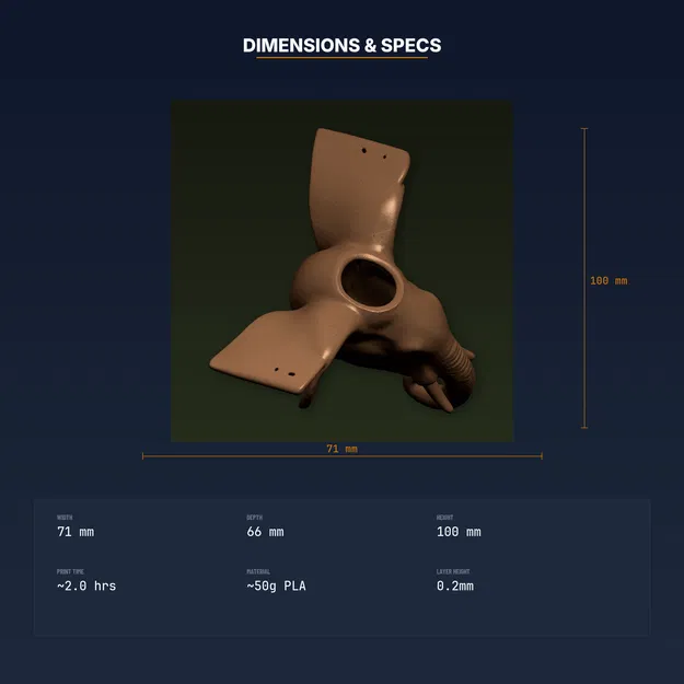 Chậu Treo Tường Đầu Voi (Elephant Head Wall Planter) - File STL In 3D - Image 4