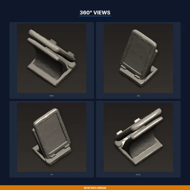 Giá đỡ e-reader rảnh tay, kẹp Kindle, dễ lật trang – file STL in 3D - Image 3