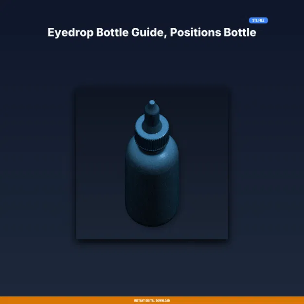 Cữ Định Vị Chai Thuốc Nhỏ Mắt, Giữ Chai Trên Mắt, Tránh Lãng Phí - STL - Image 1