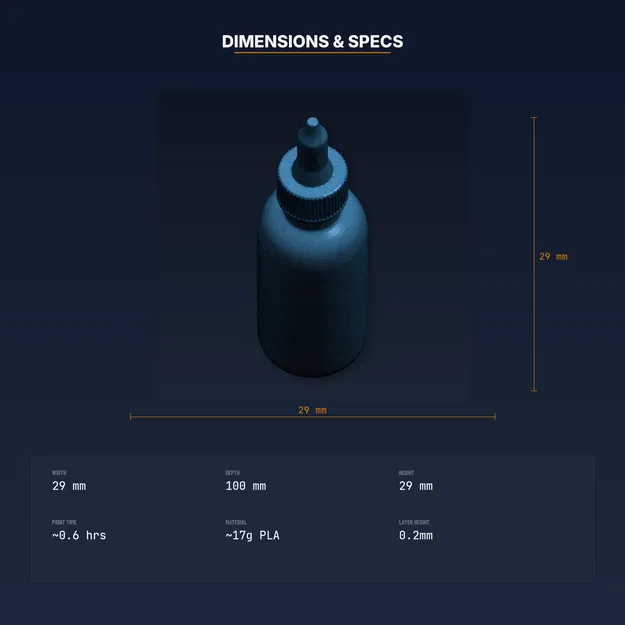 Cữ Định Vị Chai Thuốc Nhỏ Mắt, Giữ Chai Trên Mắt, Tránh Lãng Phí - STL - Image 4