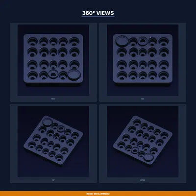 Khay Insert Foam cho Hộp Eyepiece Kính Thiên Văn, Ngăn Tùy Chỉnh - STL in 3D