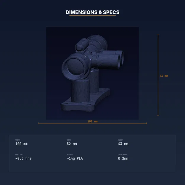Kệ giữ eyepiece 2 inch cho kính thiên văn khổ lớn, giữ 3 cái – STL in 3D - Image 4