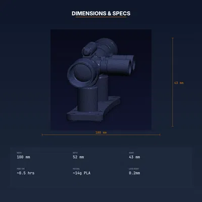 Đế Giữ Eyepiece 2 Inch Cho Kính Thiên Văn, Chứa 3 (File STL In 3D)