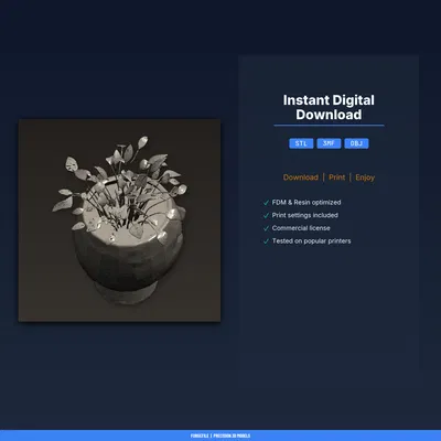 Chậu Cây Mặt Người Trừu Tượng Mắt Nhắm Yên Bình - File STL In 3D