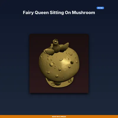 Nữ Hoàng Tiên Ngồi Trên Nấm – File STL In 3D