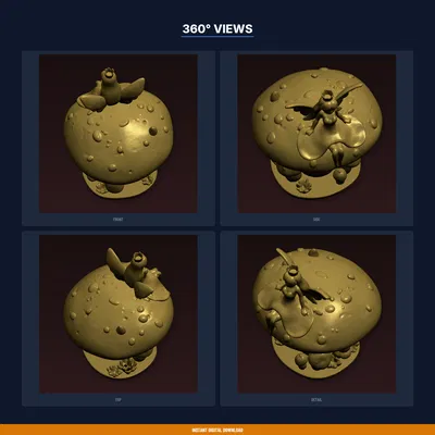 Nữ Hoàng Tiên Ngồi Trên Nấm - File STL In 3D