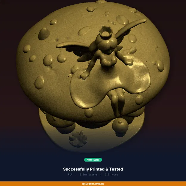 Nữ Hoàng Tiên Ngồi Trên Nấm - File STL In 3D - Image 8