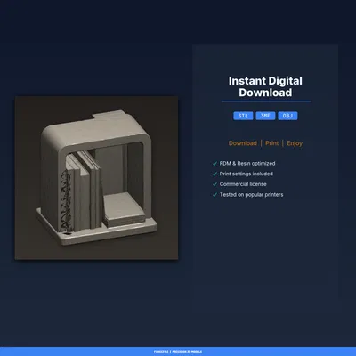 Chặn Sách Ẩn Tạo Ảo Giác Sách Rơi, Đỡ Vô Hình – File STL In 3D