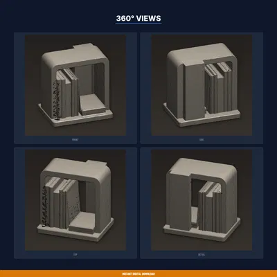 Chặn sách ẩn tạo ảo giác sách rơi (Invisible Support) - File STL in 3D