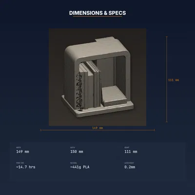 Chặn Sách Ẩn Tạo Ảo Giác Sách Rơi, Đỡ Vô Hình – File STL In 3D