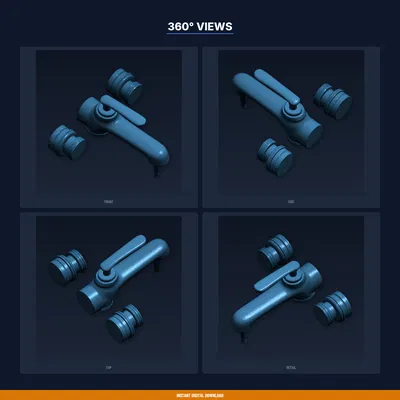 Tay Đòn Mở Vòi Nước Gắn Núm Tròn, Dễ Điều Khiển Nước – STL In 3D