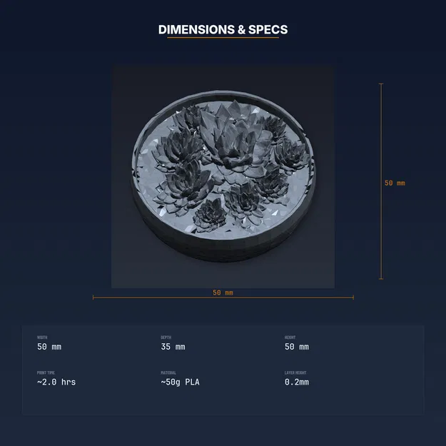 Chậu Faux Succulent Bowl giả sen đá – File STL in 3D - Image 4