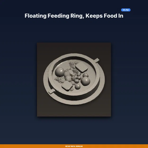 Vòng Cho Ăn Nổi, Giữ Thức Ăn Một Chỗ, Neo Giác Hút – File STL In 3D - Image 1