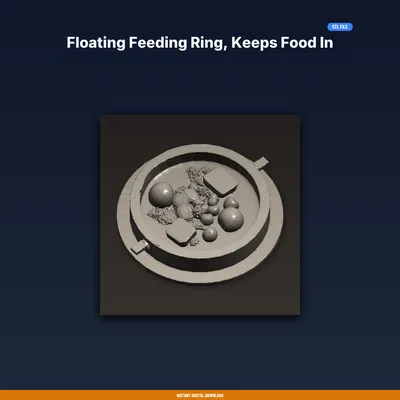 Vòng Cho Ăn Nổi, Giữ Thức Ăn Một Chỗ, Neo Giác Hút – File STL In 3D