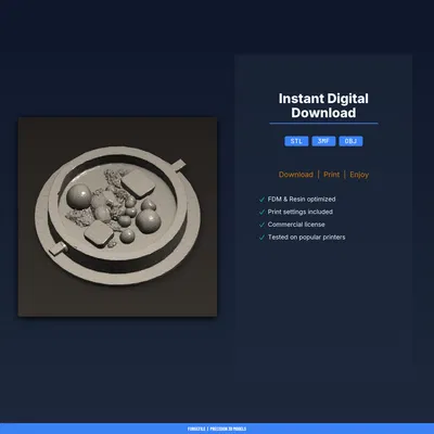 Vòng Cho Ăn Nổi, Giữ Thức Ăn Một Chỗ, Neo Giác Hút – File STL In 3D