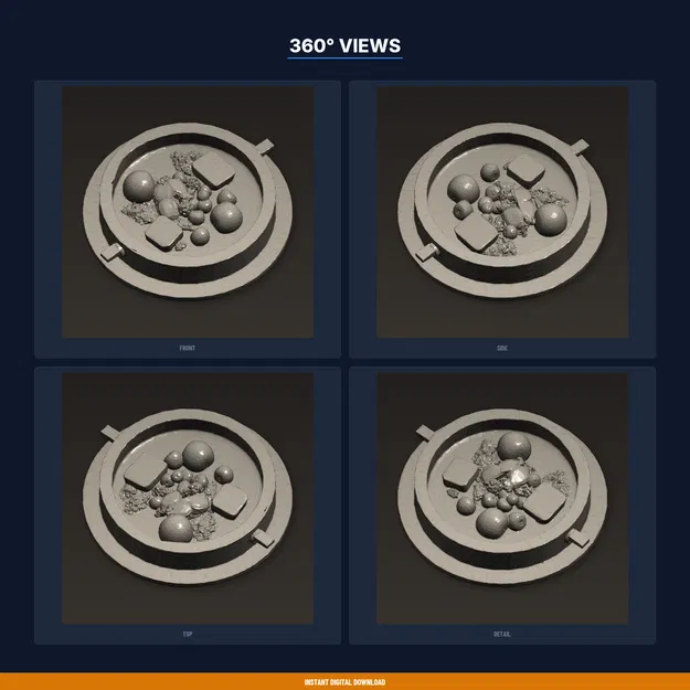 Vòng Cho Ăn Nổi, Giữ Thức Ăn Một Chỗ, Neo Giác Hút – File STL In 3D - Image 3