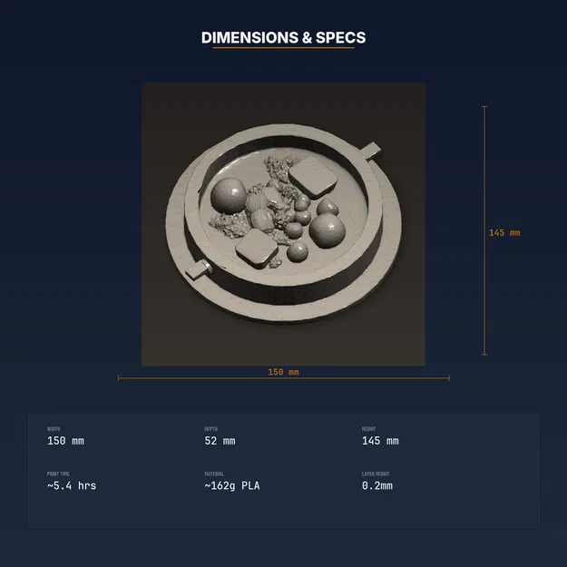 Vòng Cho Ăn Nổi, Giữ Thức Ăn Một Chỗ, Neo Giác Hút – File STL In 3D - Image 4