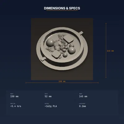 Vòng Cho Ăn Nổi, Giữ Thức Ăn Một Chỗ, Neo Giác Hút – File STL In 3D