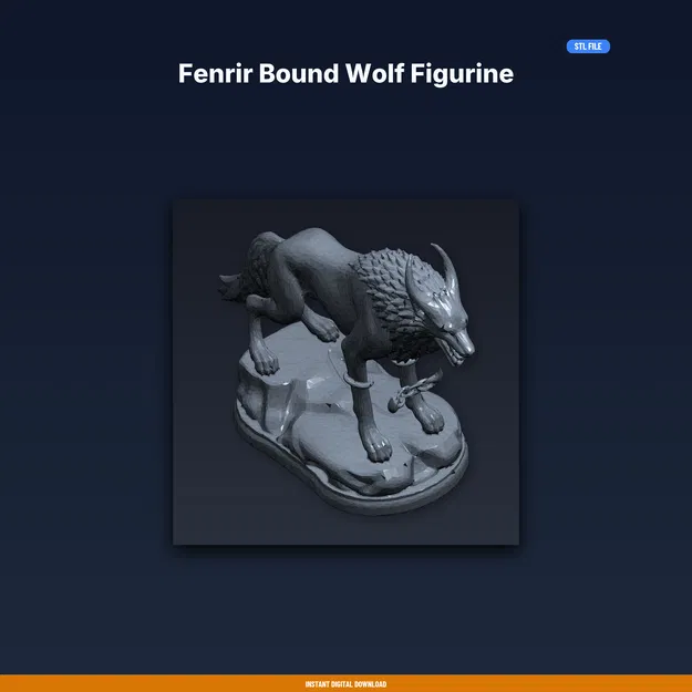 Tượng Sói Fenrir Bị Trói - File STL In 3D - Image 1