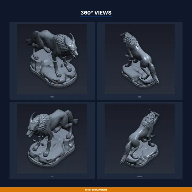 Tượng Sói Fenrir Bị Trói - File STL In 3D - Image 3