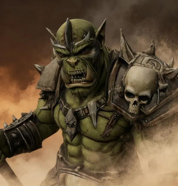 Bloodbound Realms – Orc – Ironfang Spearman (Miniature STL Dark Fantasy in 3D) - Image 4