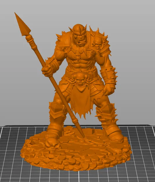 Bloodbound Realms – Orc – Ironfang Spearman (Miniature STL Dark Fantasy in 3D) - Image 5