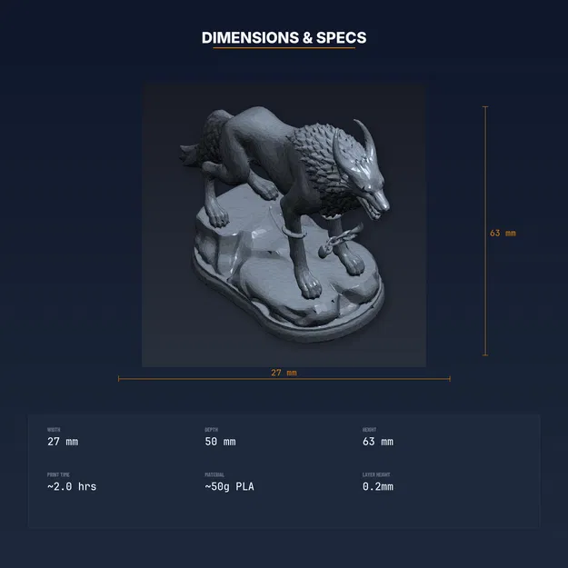 Tượng Sói Fenrir Bị Trói (Fenrir Bound Wolf Figurine) - File STL In 3D - Image 4