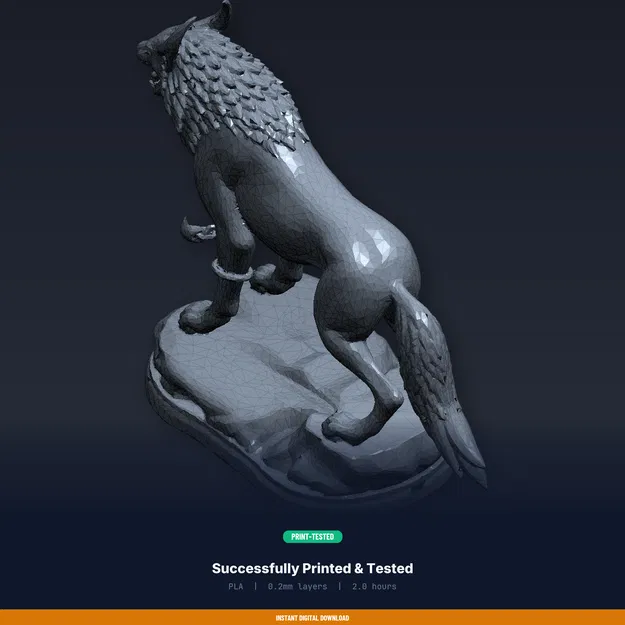 Tượng Sói Fenrir Bị Trói (Fenrir Bound Wolf Figurine) - File STL In 3D - Image 8
