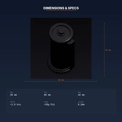 Cốc cắm bút cuộn phim (Film Roll Pencil Cup) - File STL in 3D