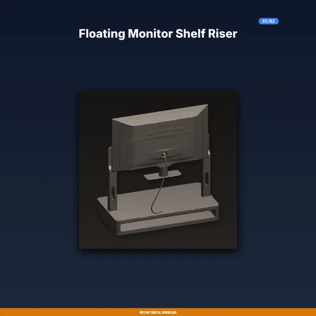 Kệ nâng màn hình treo Floating Monitor Shelf Riser – File STL in 3D - Image 1