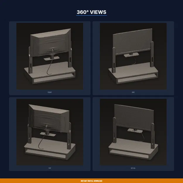 Kệ nâng màn hình treo nổi (Floating Monitor Shelf Riser) - File STL in 3D - Image 3