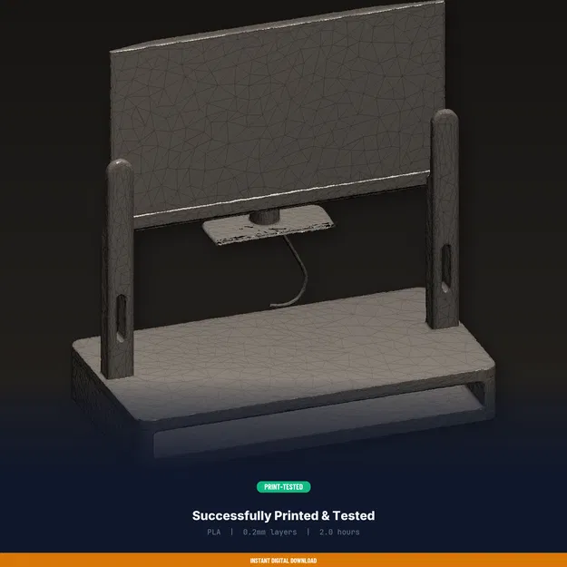 Kệ nâng màn hình treo nổi (Floating Monitor Shelf Riser) - File STL in 3D - Image 8