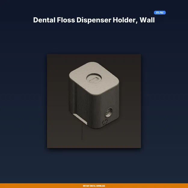 Giá đỡ hộp chỉ nha khoa gắn tường, thao tác một tay – file STL in 3D - Image 1