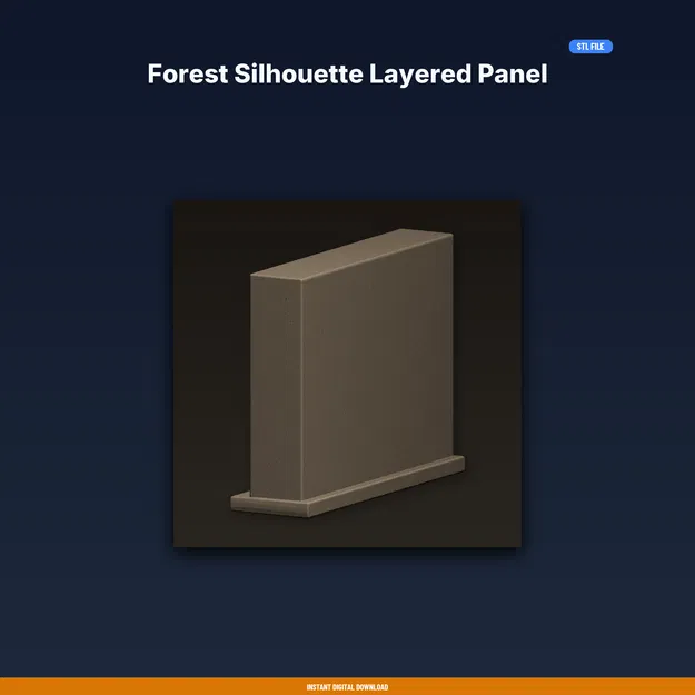 Forest Silhouette Layered Panel - File STL 3D printable - Image 1