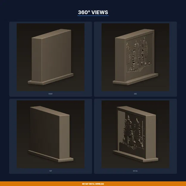 Tấm Panel Layered Bóng Rừng – File STL In 3D (Forest Silhouette Layered Panel) - Image 3