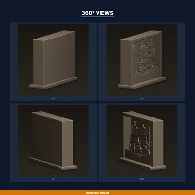 Forest Silhouette Layered Panel – File STL in 3D (In được)